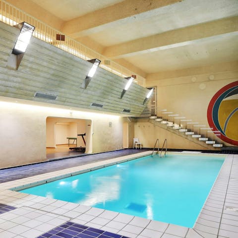 Splash around or do laps in the on-site shared pool