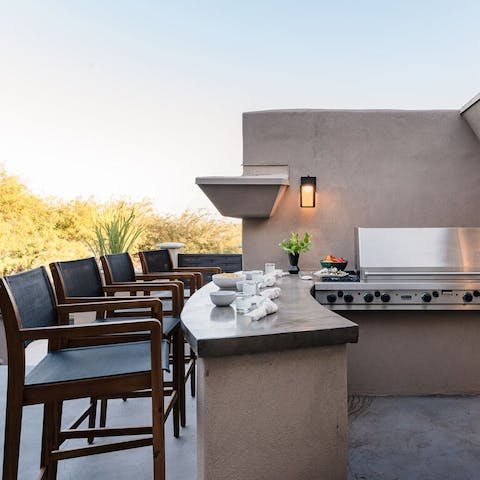 The BBQ enthusiasts will love cooking for their fellow guests