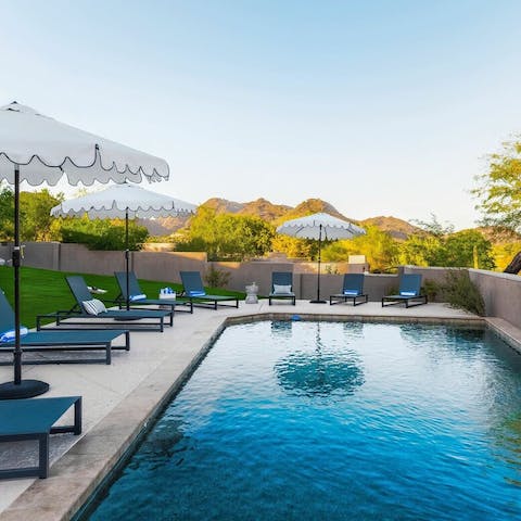 Cool off from the desert heat in the pool
