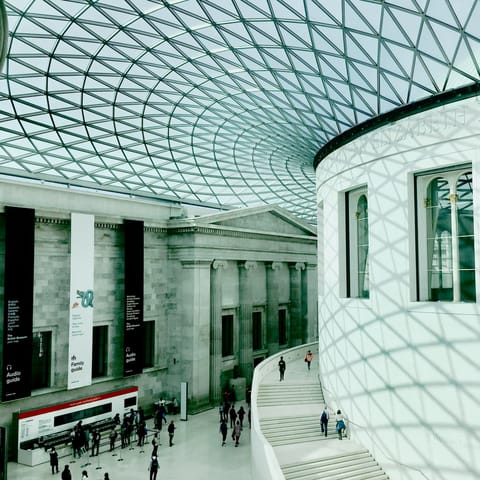 Explore the British Museum's world-class exhibitions, seven minutes away on foot