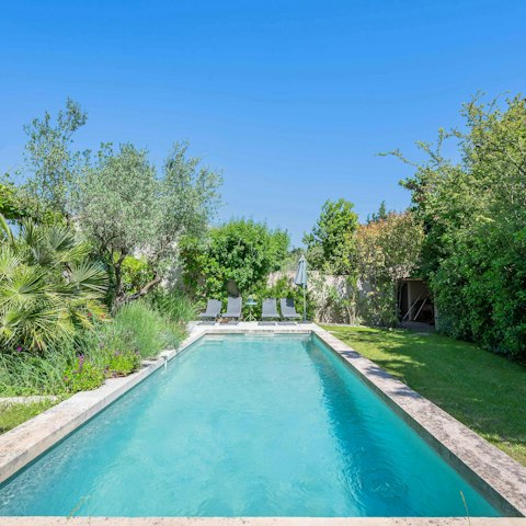 Relax in the French sun next to the private pool