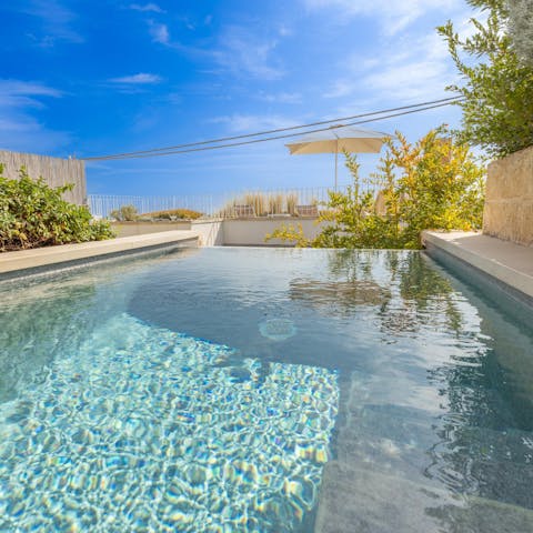 Cool off from the Italian sun in the private pool