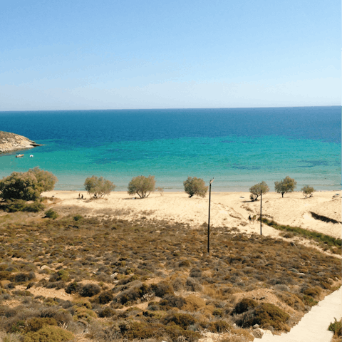 Spend a day at Kolympia Beach, under five minutes away by car