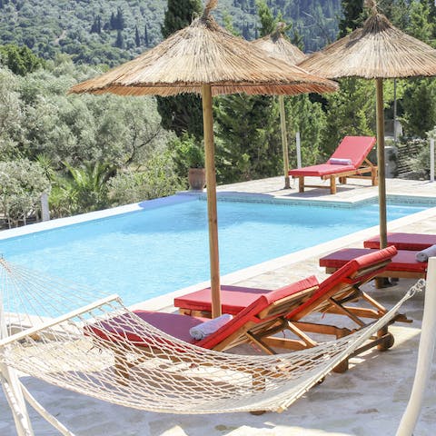 Sprawl out by the pool with a glass of wine and a good book, then dive in to cool off from the sun