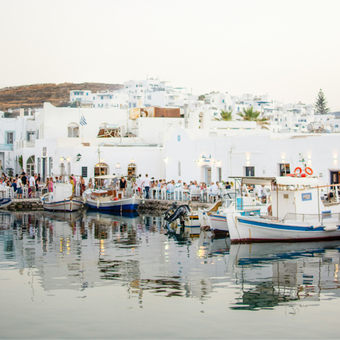 Wander around the pretty Naoussa, around fifteen-minutes away