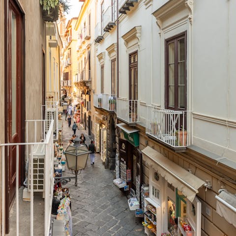 Watch the world go by from the private balcony