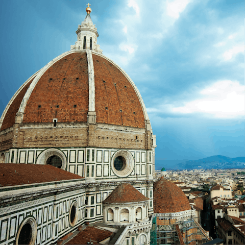 Admire the impressive architecture of the Cathedral of Santa Maria del Fiore