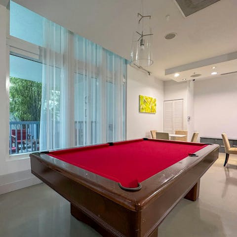 Head to the clubhouse in the building for a game of pool