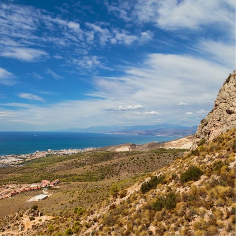 Appreciate the rugged shore and sandy beaches of Costa del Sol