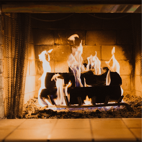 Gather round the fireplace for a cosy evening in