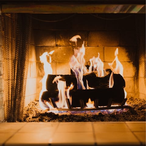 Gather round the fireplace for a cosy evening in