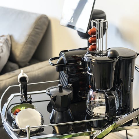 Make the most of the coffee station by enjoying a morning with a book