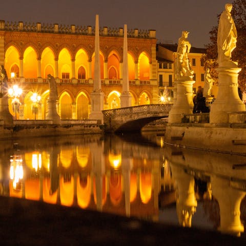 Take a stroll the largest square in Italy, Prato Delle Valle, minutes away