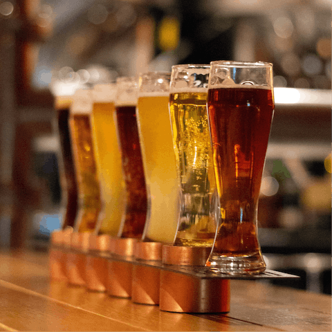 Try some local ale at the many pubs nearby or visit the Greene King Brewery, a fifteen-minute walk away