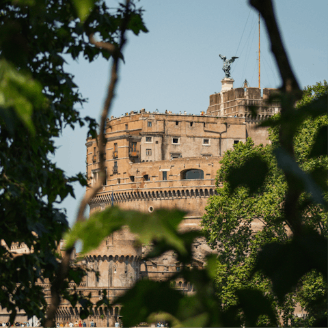 Marvel at Castel Sant'Angelo, ten minutes away