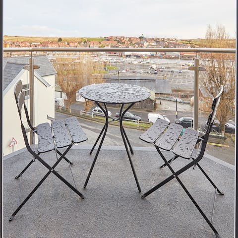 Enjoy the beautiful view from your private balcony – the perfect place for your morning coffee