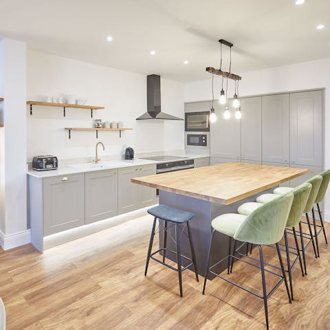 Savour delicious meals rustled up in the minimalist kitchen
