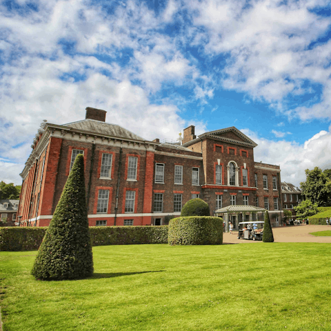 Head over to Kensington Palace and Gardens, ten minutes away