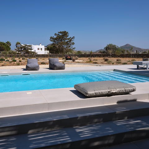 Plunge into the private pool to beat the heat