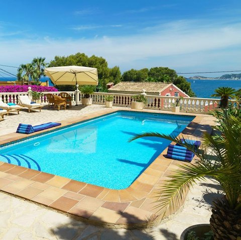 Enjoy a refreshing dip in the large private pool