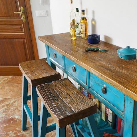 Grab a bite to eat or catch up on some work at the breakfast bar