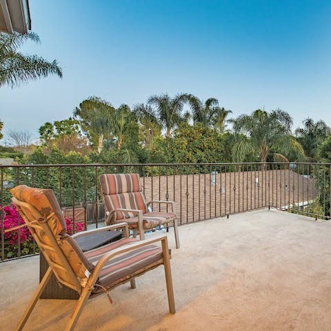 Sit out on the master bedroom's private terrace