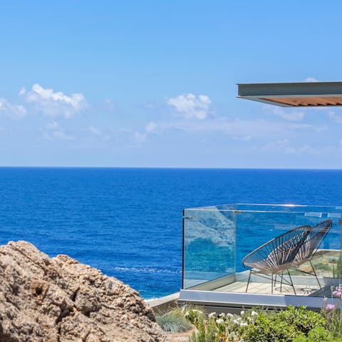 Sit out on one of the balconies and drink in the stunning sea views