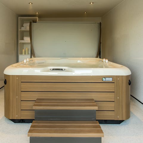 Relax in the hot tub after a country walk around the Loch