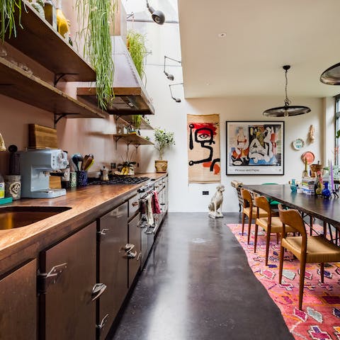 Prepare mouthwatering meals in the stunning kitchen