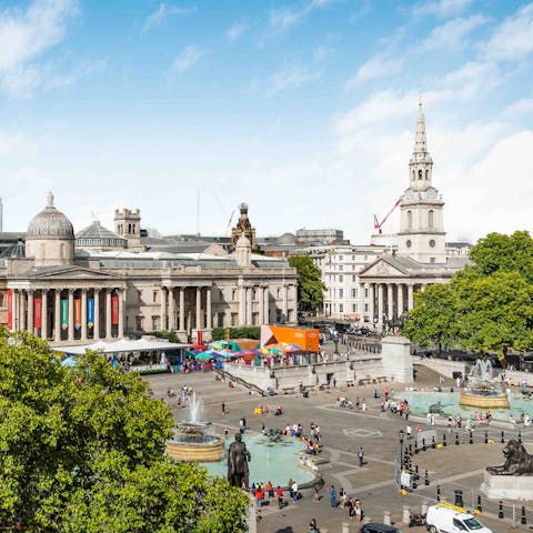 Stay in the very heart of London, overlooking Trafalgar Square and National Gallery