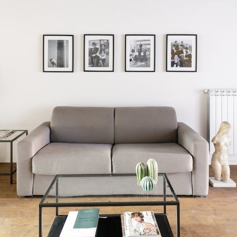 Curl up on the sofa for a film after a day of exploring