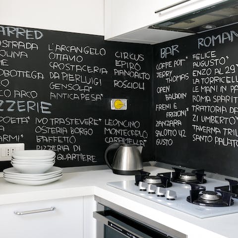 Take note of the restaurants recommendations on the chalkboard