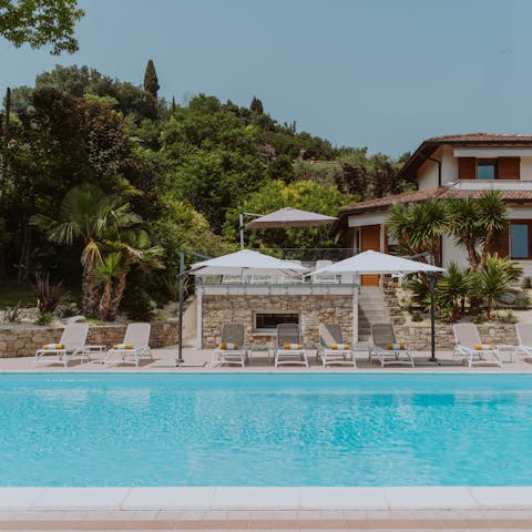 Cool off with a dip in the private swimming pool