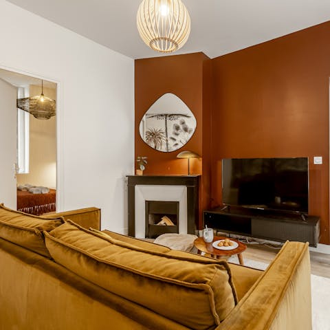 Curl up with a coffee on the sofa before strolling to the Seine