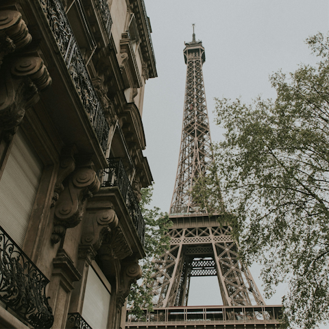 Walk thirty minutes to the Eiffel Tower