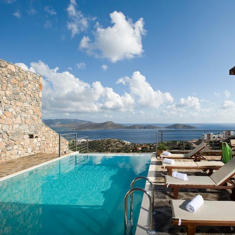 Take a dip in your private infinity pool overlooking the ocean