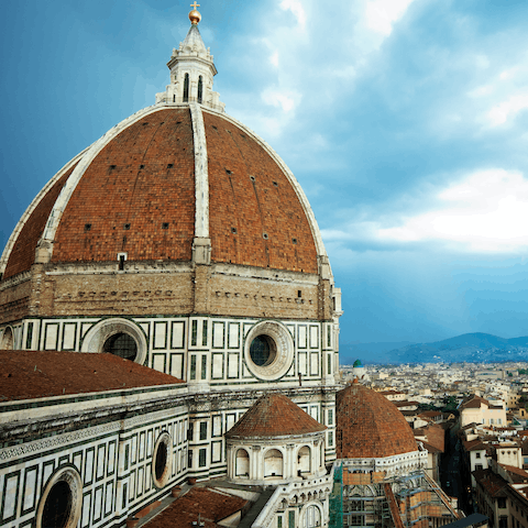 Start your sightseeing at the Duomo, just footsteps away