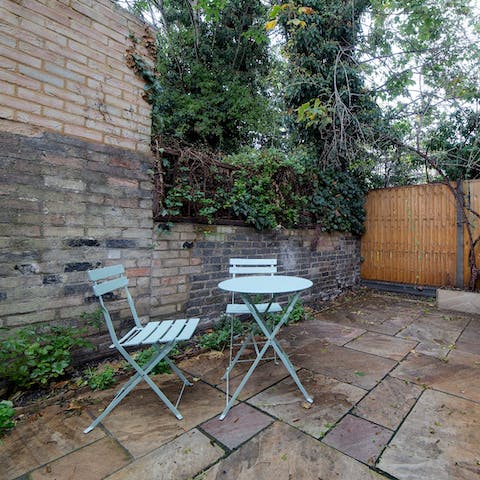 Enjoy an evening glass of wine on the private patio