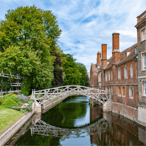 Visit the Mathematical Bridge then picnic on Coe Fen