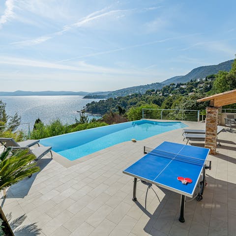 Play a friendly round of ping pong while admiring the views