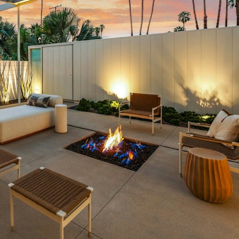 Enjoy golden hour around the fire pit