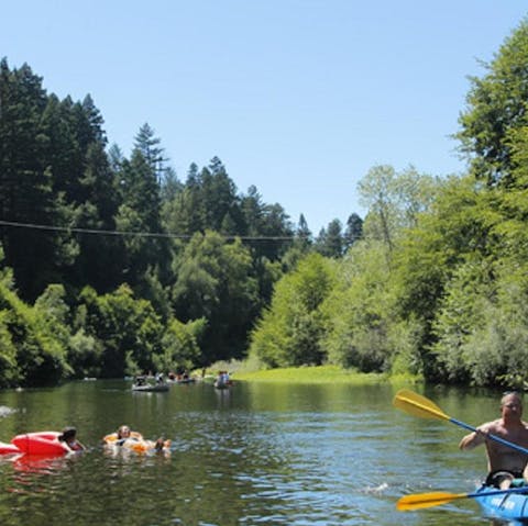 Go kayaking on the river or cycling in the surrounding woods