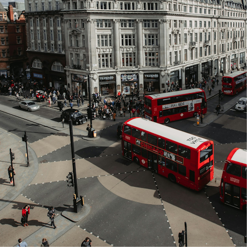 Take a short walk to London's iconic Oxford Street