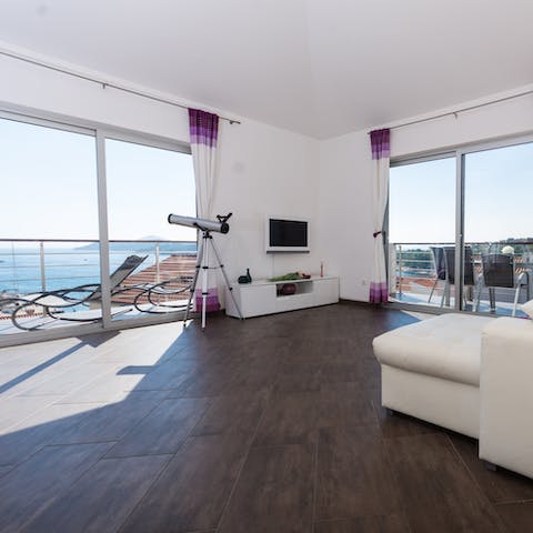 Step out onto one of the four balconies and gaze out over the Adriatic Sea