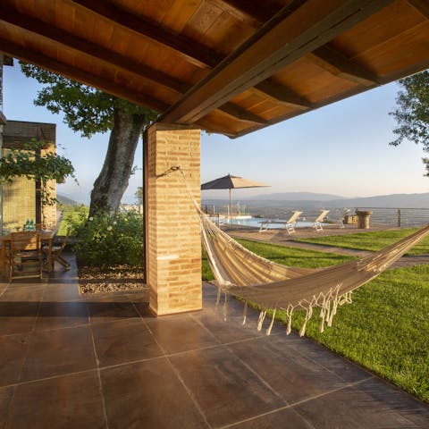 Find the perfect spot to watch the sunset from the hammock