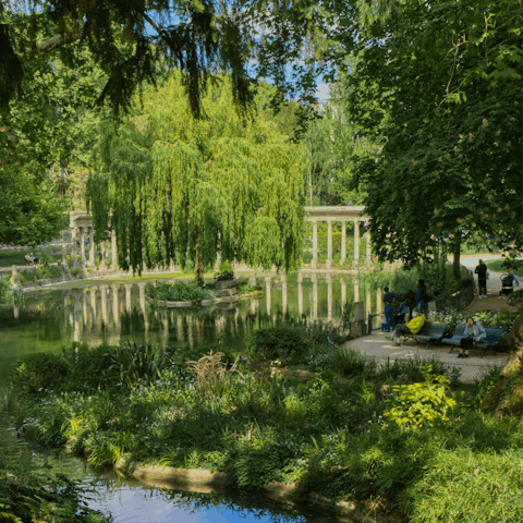 Visit peaceful Monceau park, a short walk away