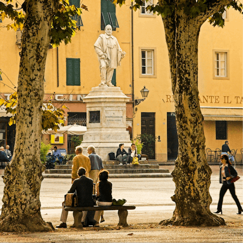 Take a moment to soak in the atmosphere from a square