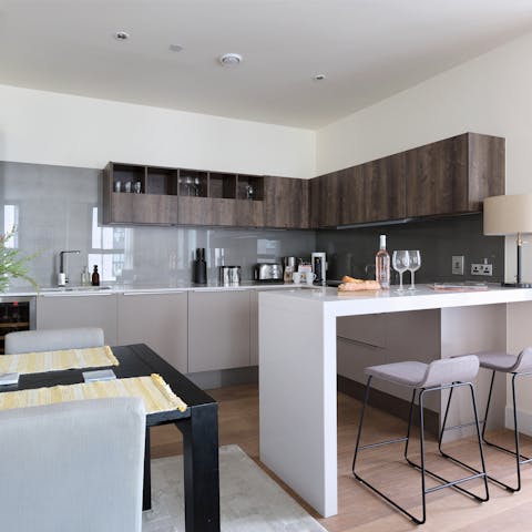 Start mornings with a coffee at the breakfast bar