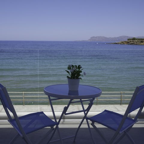 Sip a fresh-squeezed orange juice from your private balcony