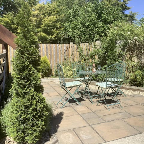 Spend warm evenings outside, dining alfresco